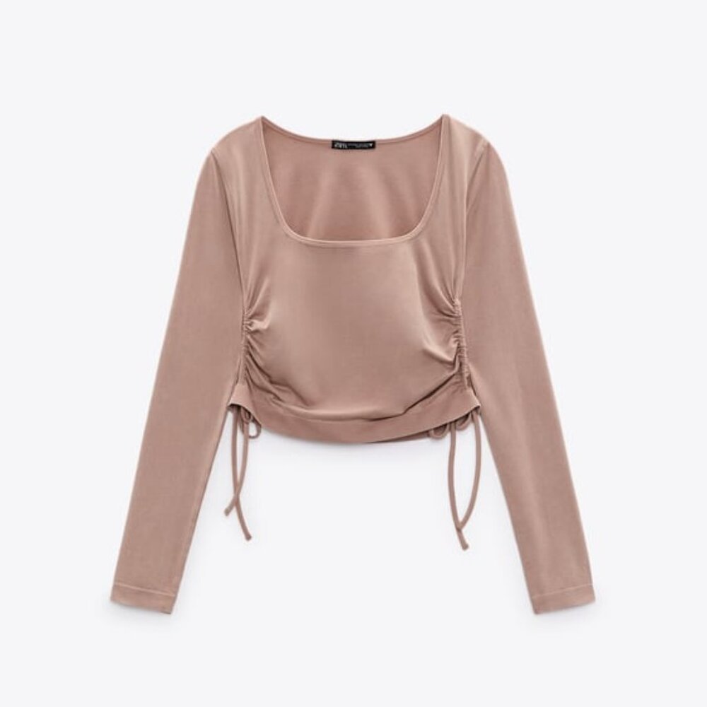 NWT Zara Pink-Beige Seamless Top